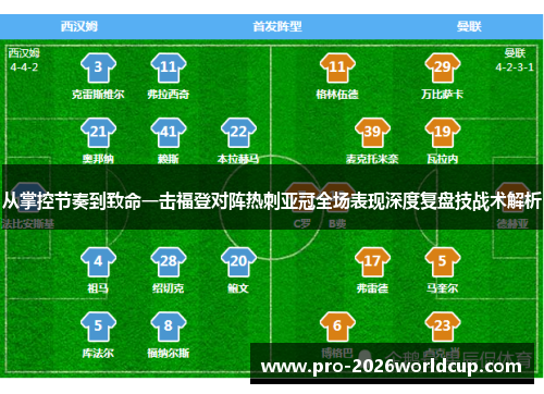 从掌控节奏到致命一击福登对阵热刺亚冠全场表现深度复盘技战术解析
